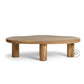 ORGANIC OVAL SOLID WOOD COFFEE TABLE WITH CYLINDRICAL LEGS