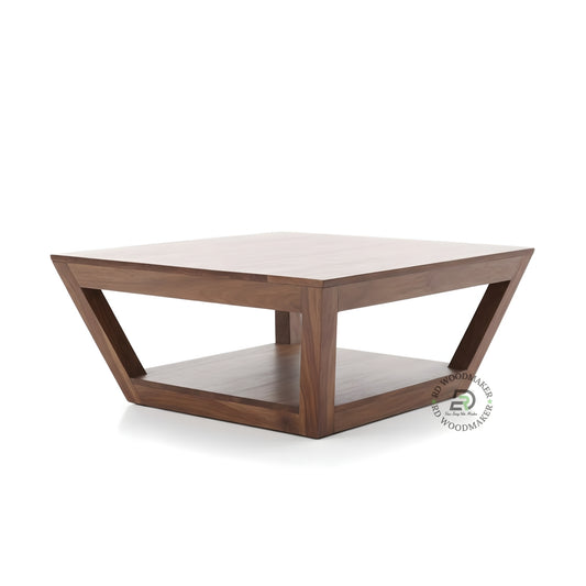 MODERN GEOMETRIC FRAME COFFEE TABLE WITH LOWER SHELF