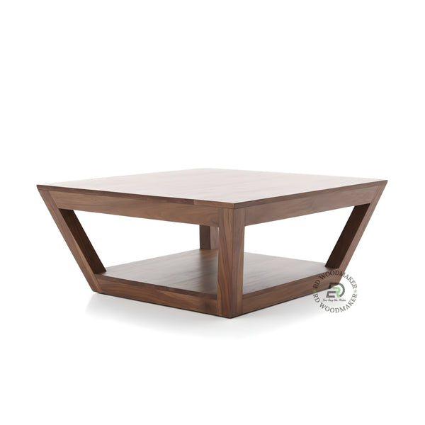 MODERN GEOMETRIC FRAME COFFEE TABLE WITH LOWER SHELF