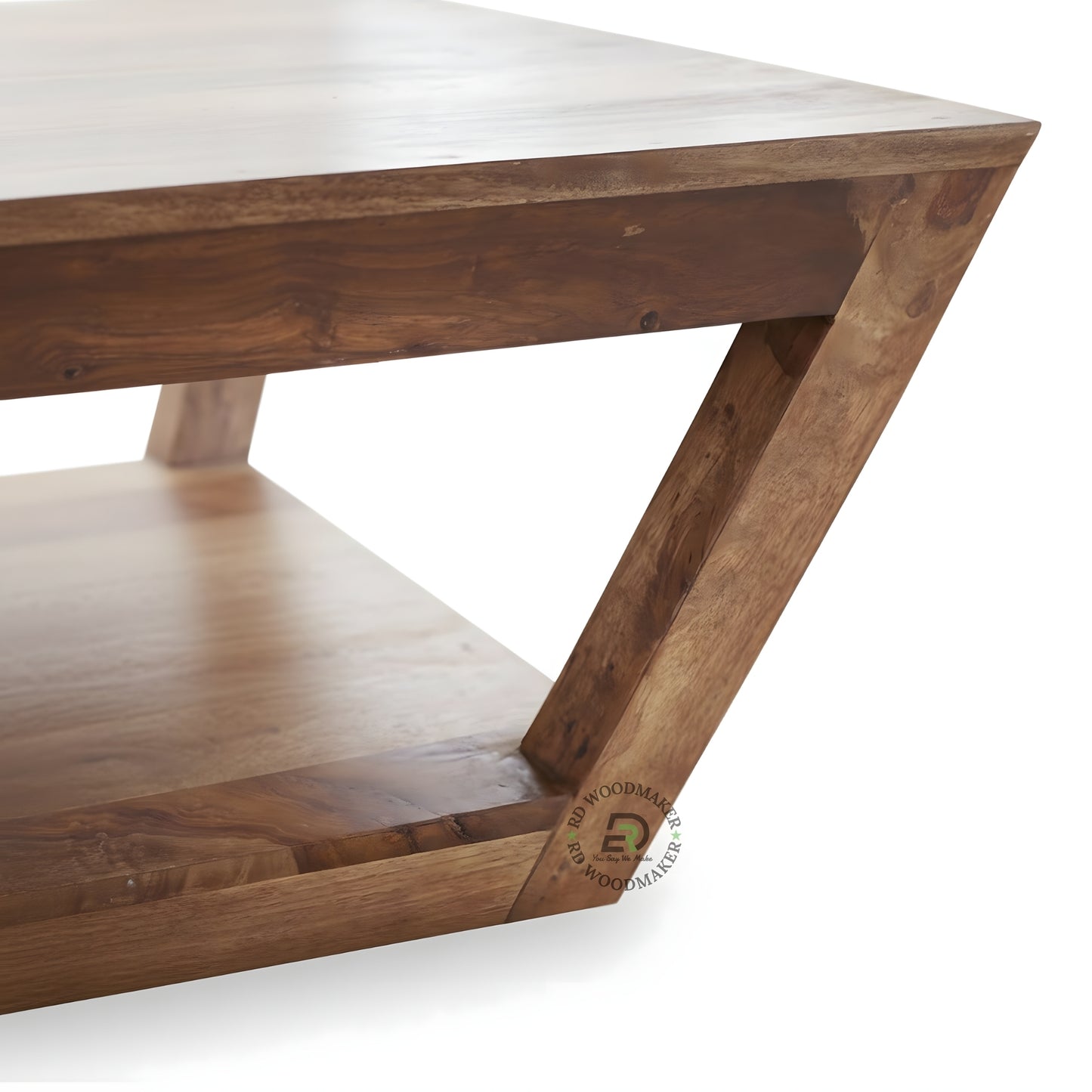 MODERN GEOMETRIC FRAME COFFEE TABLE WITH LOWER SHELF