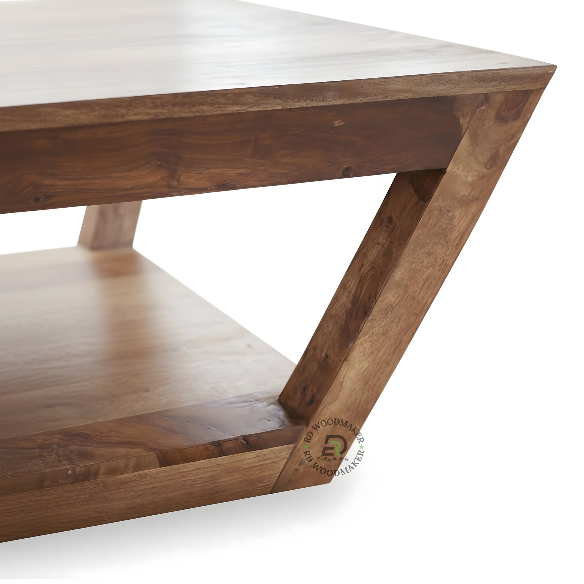 MODERN GEOMETRIC FRAME COFFEE TABLE WITH LOWER SHELF