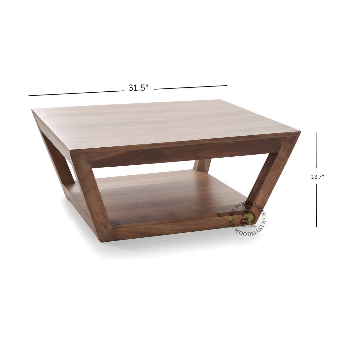 MODERN GEOMETRIC FRAME COFFEE TABLE WITH LOWER SHELF
