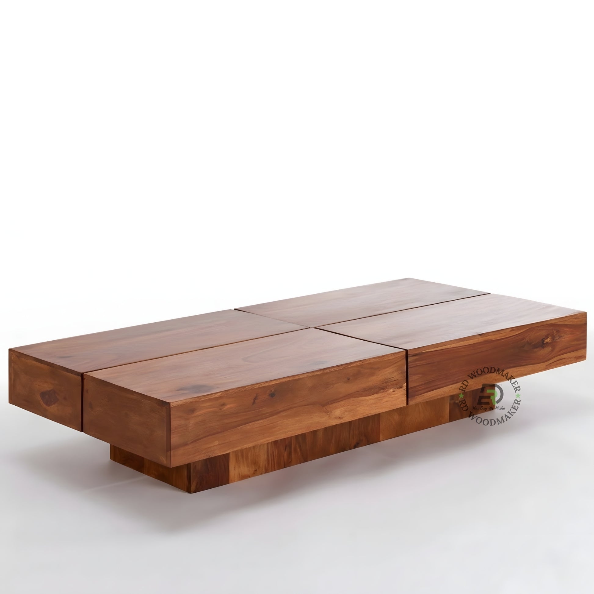 MODULAR BLOCK DESIGN SOLID WOOD COFFEE TABLE