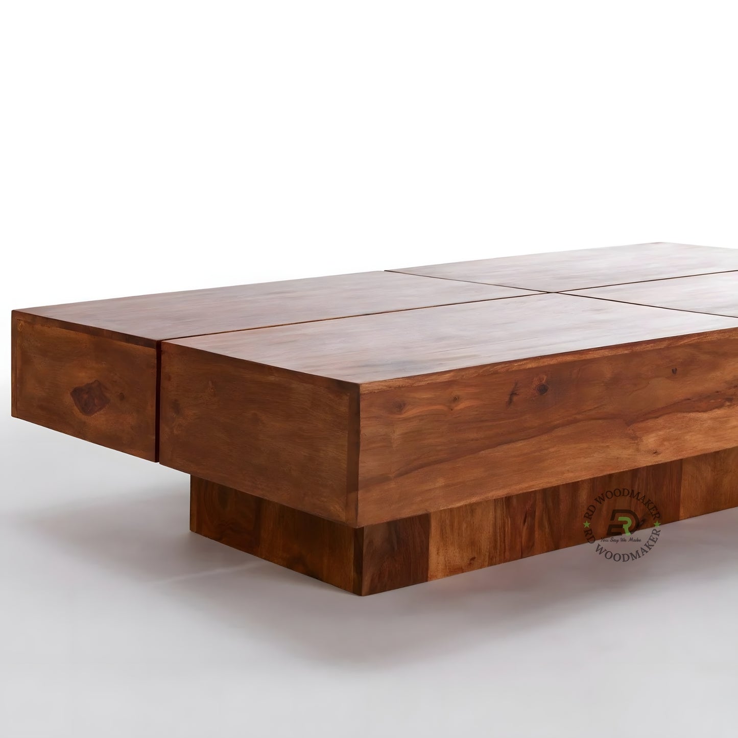 MODULAR BLOCK DESIGN SOLID WOOD COFFEE TABLE