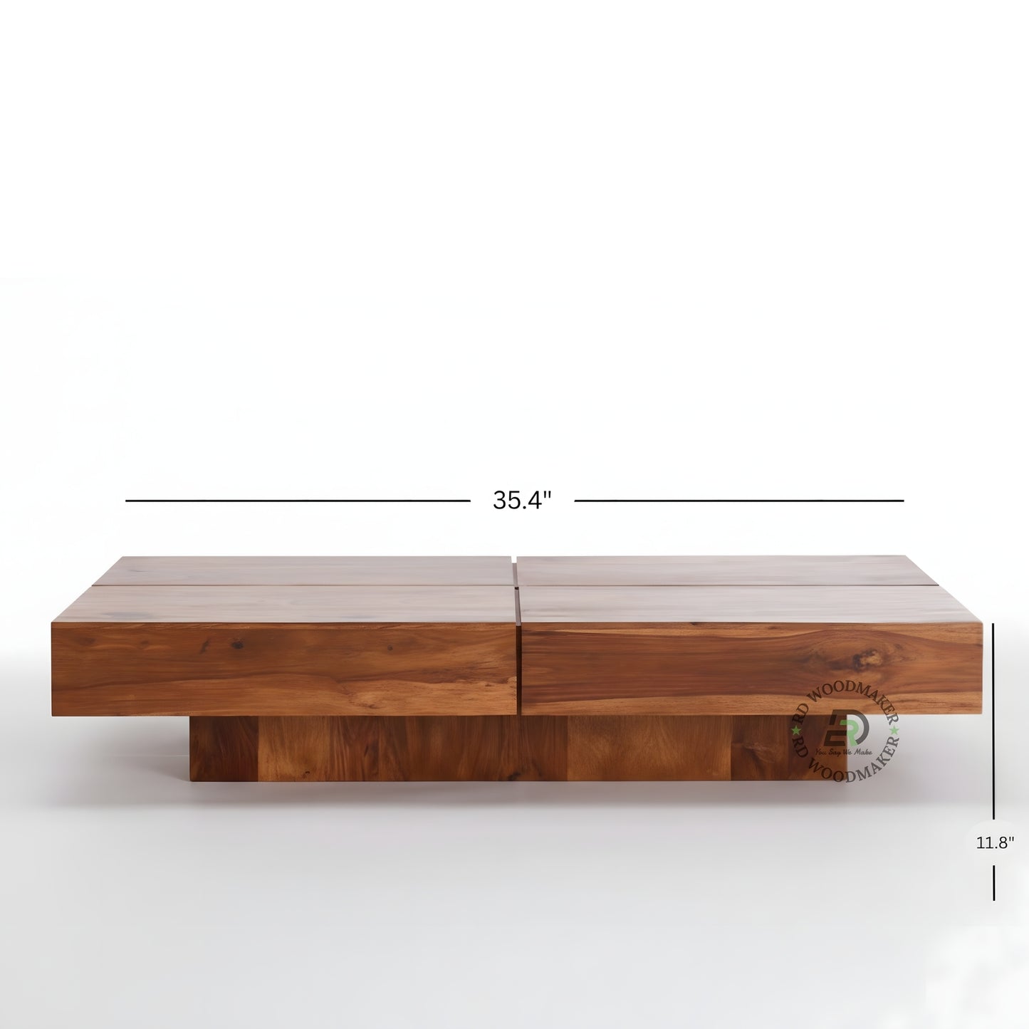 MODULAR BLOCK DESIGN SOLID WOOD COFFEE TABLE