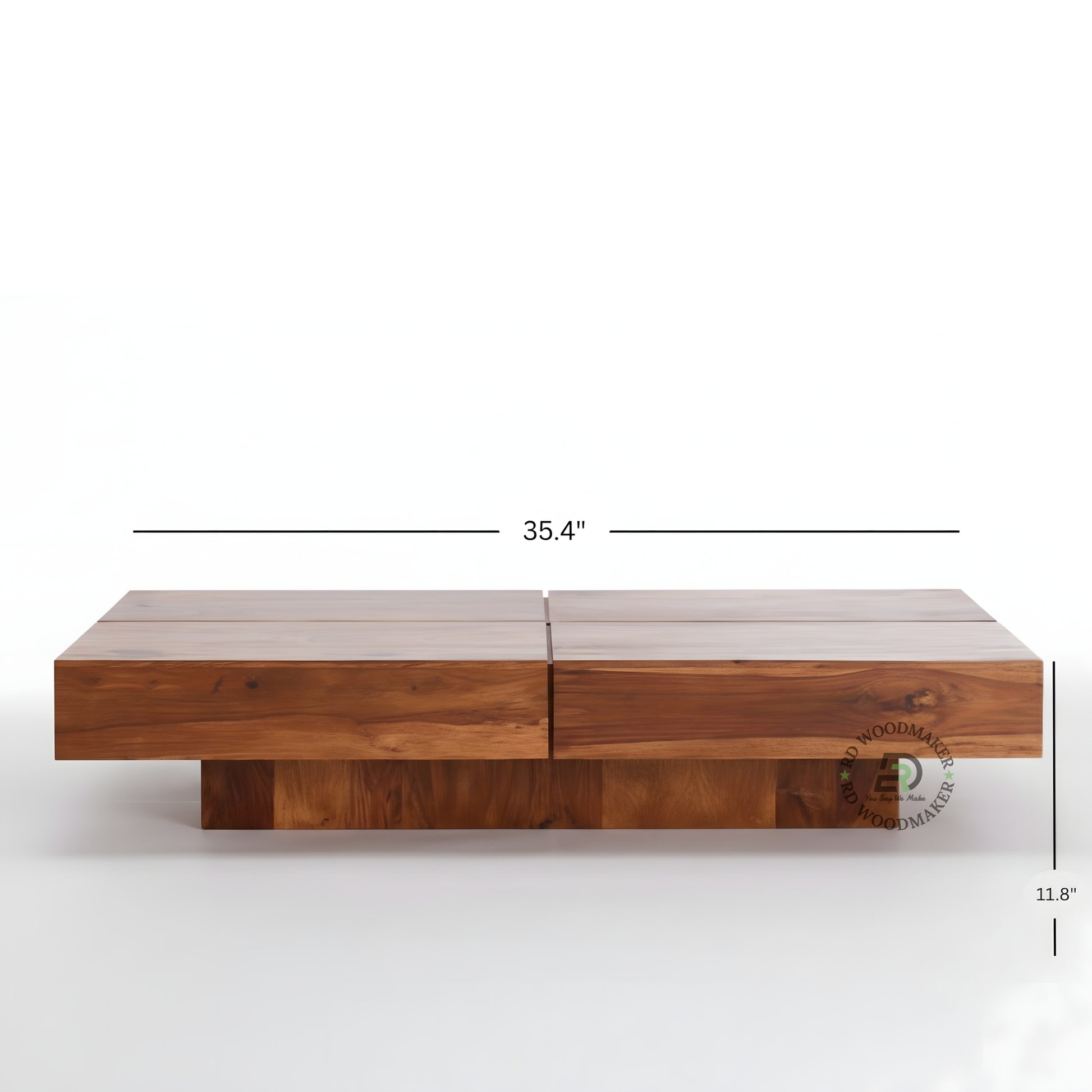 MODULAR BLOCK DESIGN SOLID WOOD COFFEE TABLE