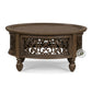 CLASSIC ROUND SCROLL CARVED WOODEN COFFEE TABLE