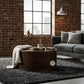DARK FINISH ROUND CARVED TRADITIONAL COFFEE TABLE