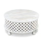 HANDCARVED GEOMETRIC JAALI ROUND COFFEE TABLE