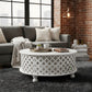 HANDCARVED GEOMETRIC JAALI ROUND COFFEE TABLE