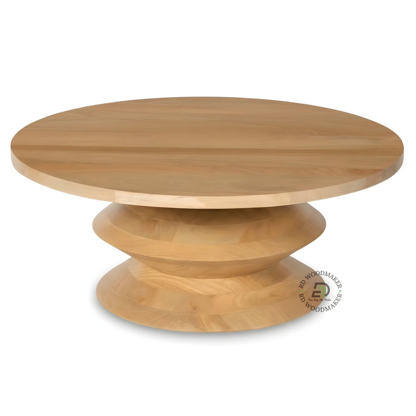 WHITE DISTRESSED JAALI ROUND COFFEE TABLE