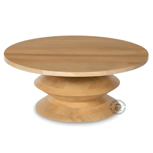 WHITE DISTRESSED JAALI ROUND COFFEE TABLE