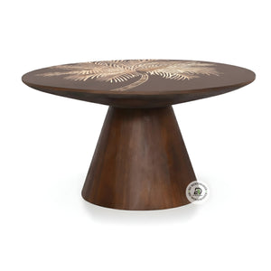 ARTISTIC PALM DESIGN ROUND COFFEE TABLE