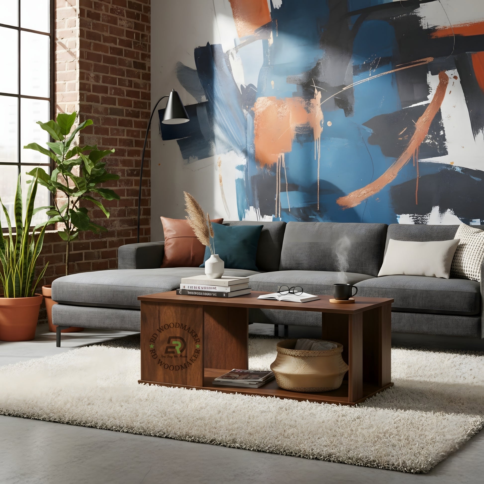 MINIMALIST RECTANGULAR STORAGE COFFEE TABLE