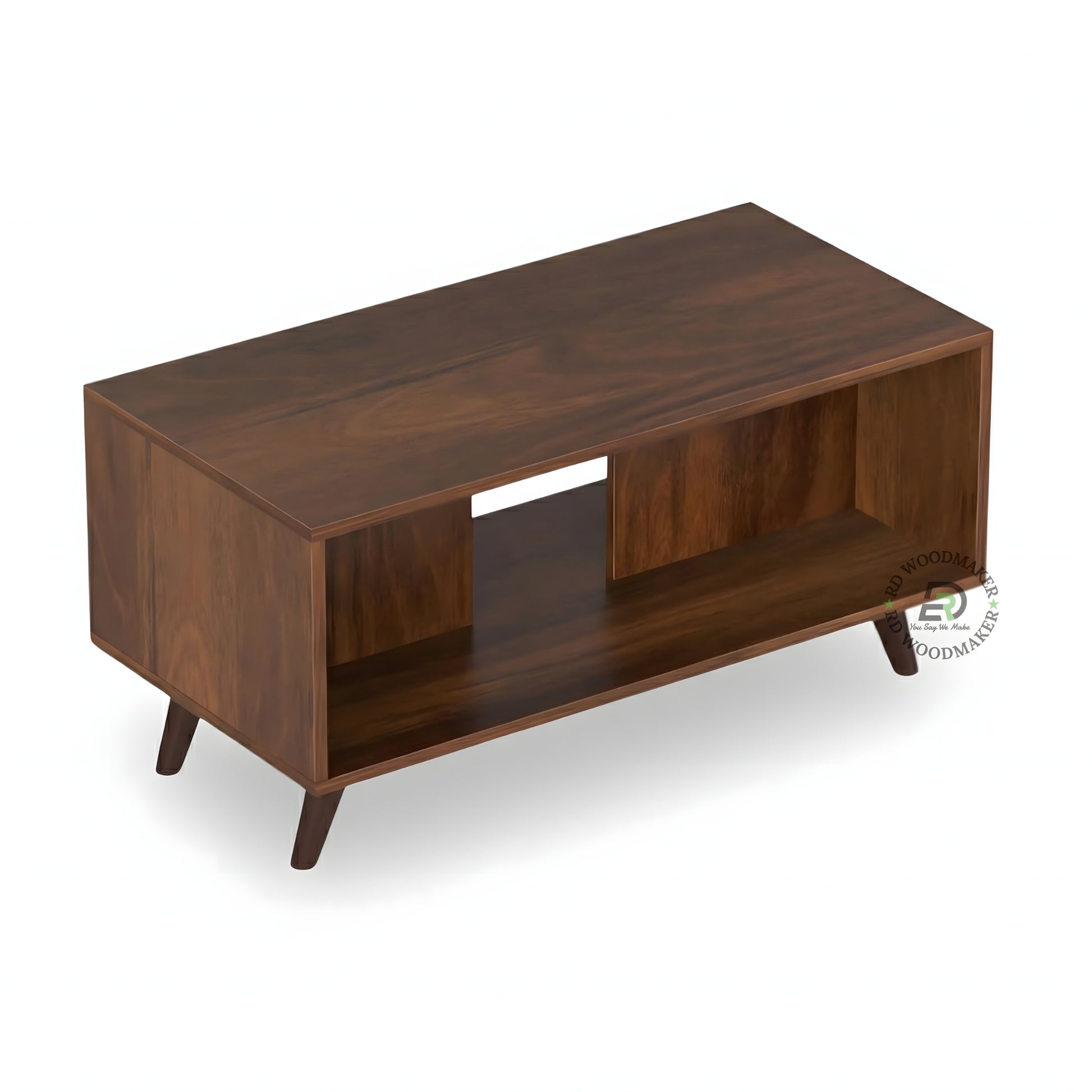 MID-CENTURY MODERN OPEN SHELF COFFEE TABLE