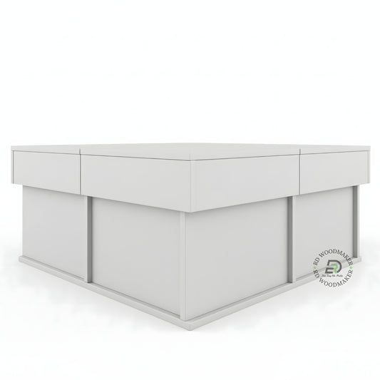 MODERN WHITE STORAGE COFFEE TABLE