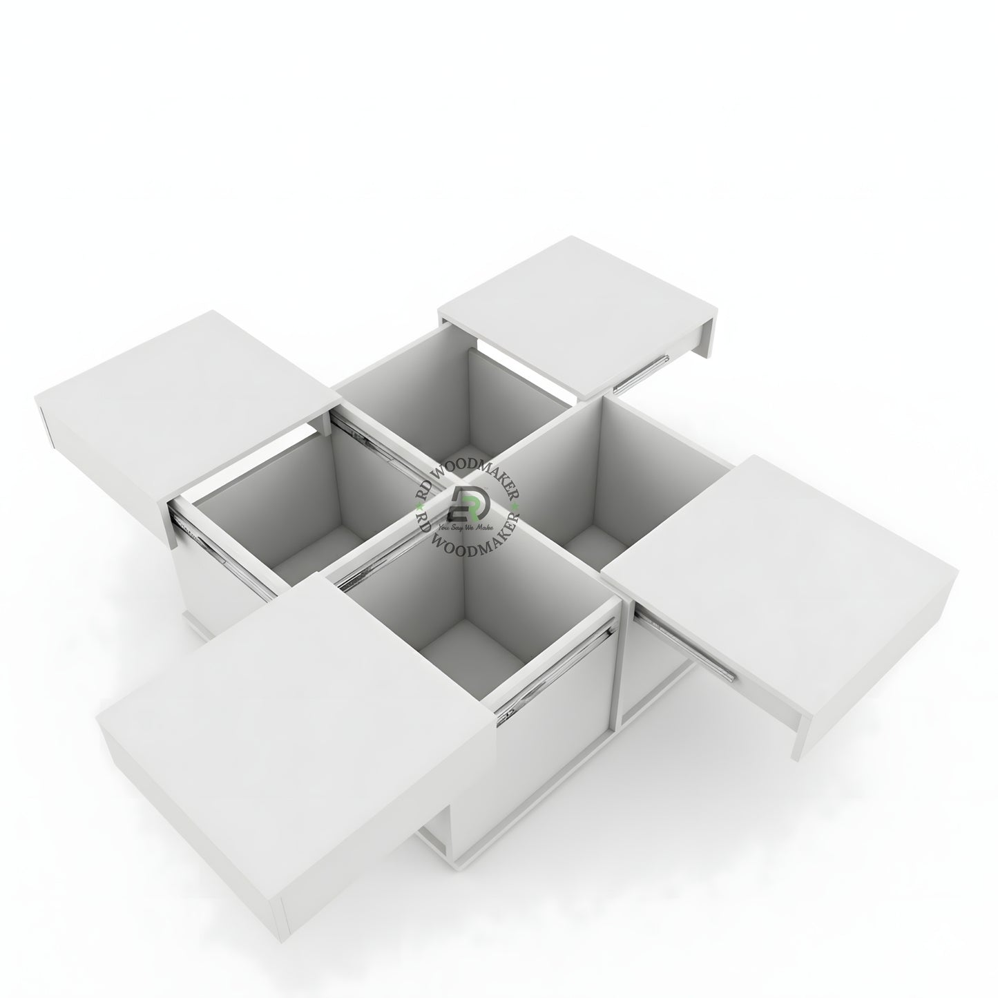 MODERN WHITE STORAGE COFFEE TABLE