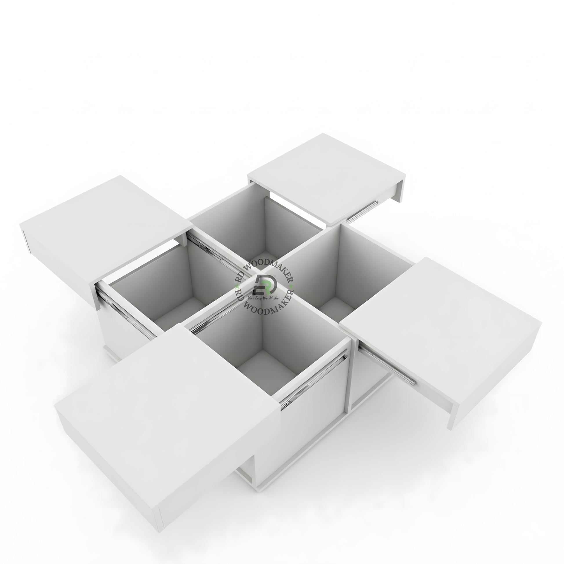 MODERN WHITE STORAGE COFFEE TABLE