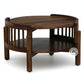 ROUND OPEN SHELF COFFEE TABLE WITH SPINDLE DESIGN