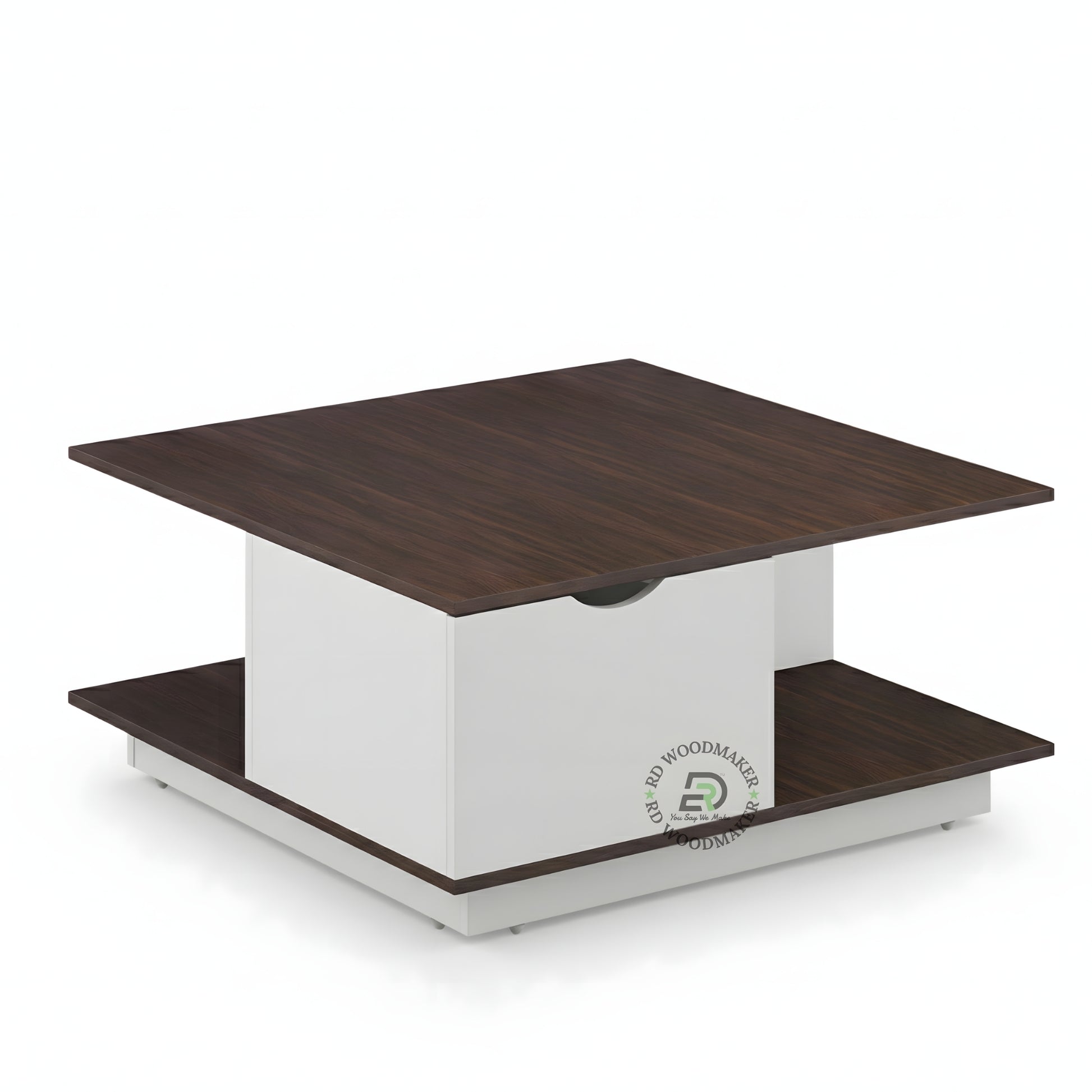 SQUARE STORAGE COFFEE TABLE WITH OPEN SHELVES