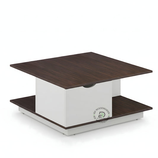 SQUARE STORAGE COFFEE TABLE WITH OPEN SHELVES