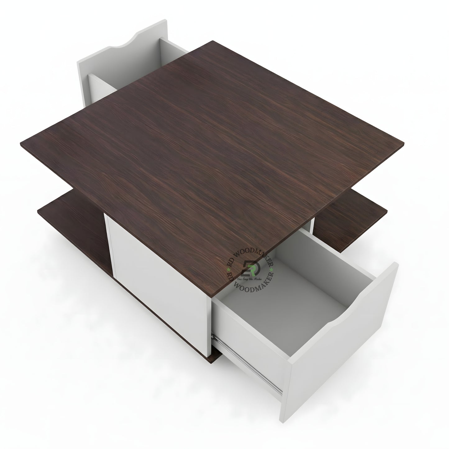 SQUARE STORAGE COFFEE TABLE WITH OPEN SHELVES