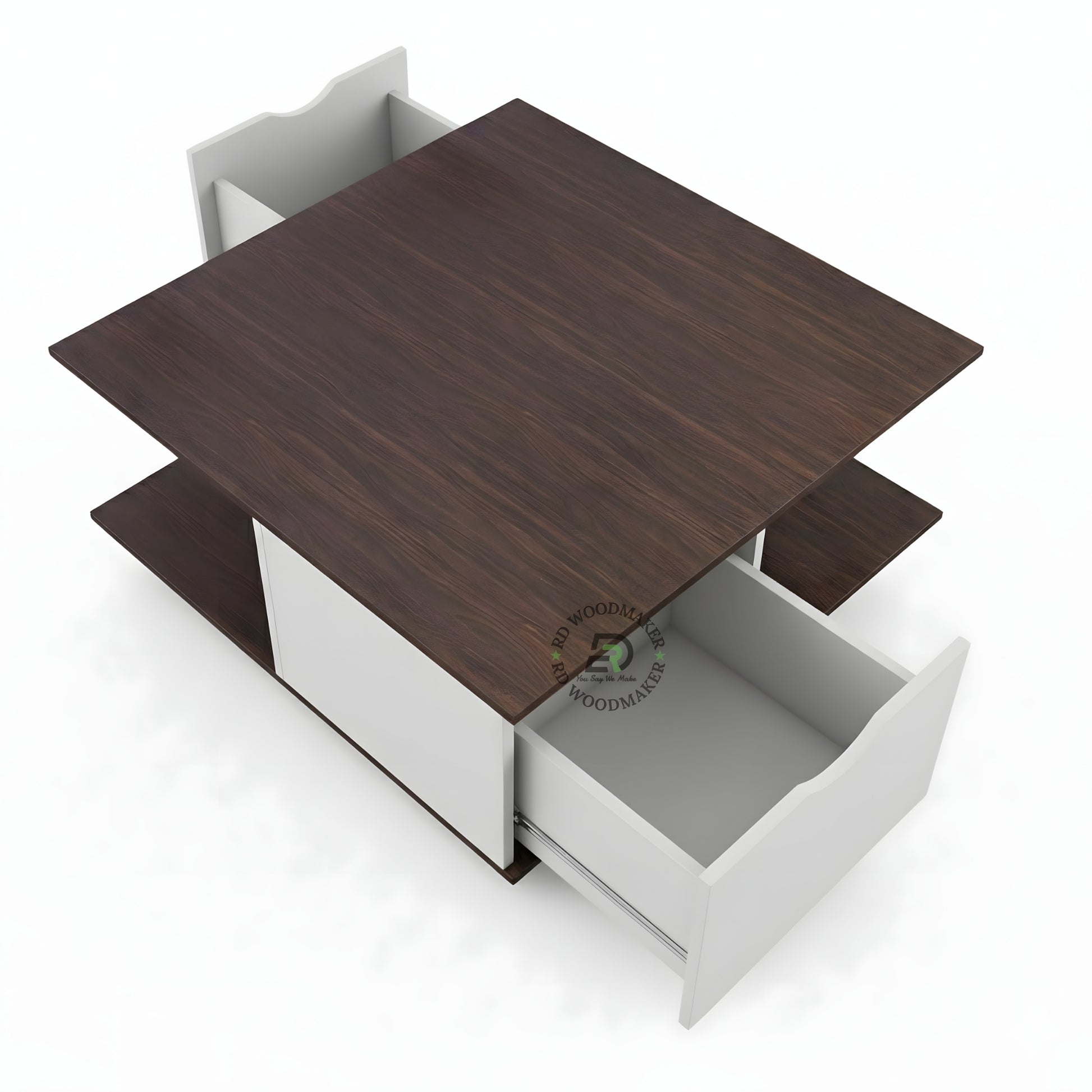 SQUARE STORAGE COFFEE TABLE WITH OPEN SHELVES