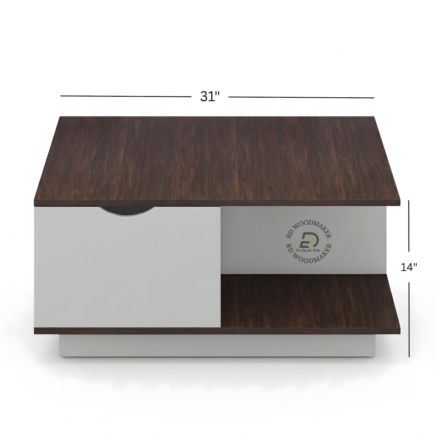 SQUARE STORAGE COFFEE TABLE WITH OPEN SHELVES