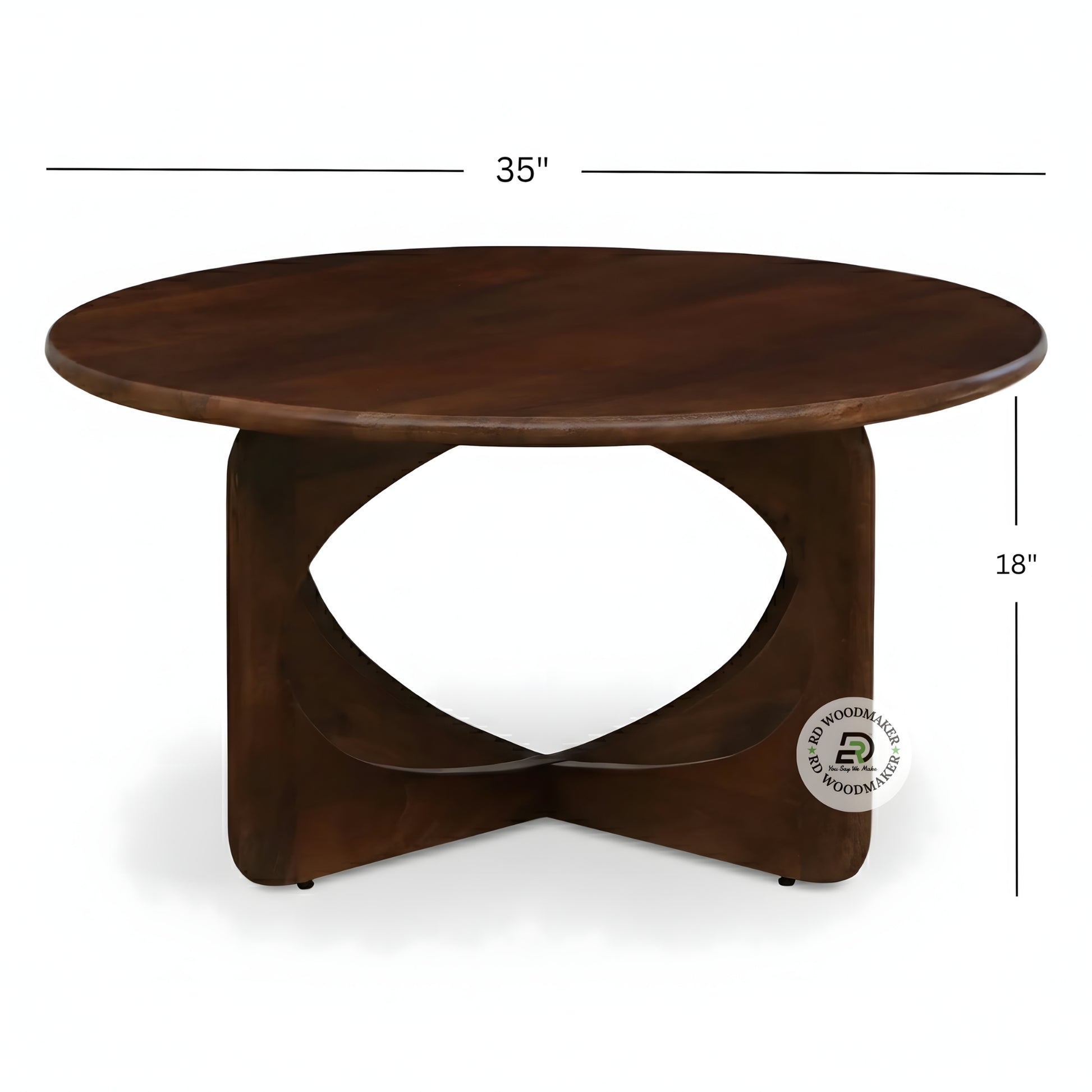 ROUND CROSS BASE WOODEN COFFEE TABLE