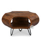 SOLID WOOD HEXAGON MODERN COFFEE TABLE WITH OPEN STORAGE