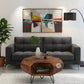SOLID WOOD HEXAGON MODERN COFFEE TABLE WITH OPEN STORAGE