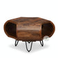 SOLID WOOD HEXAGON MODERN COFFEE TABLE WITH OPEN STORAGE