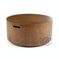 ROUND SOLID WOOD DRUM STORAGE COFFEE TABLE