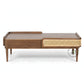 MID CENTURY CANE DRAWER COFFEE TABLE