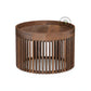 ROUND SLATTED WOODEN COFFEE TABLE