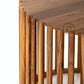 ROUND SLATTED WOODEN COFFEE TABLE WITH LOWER SHELF