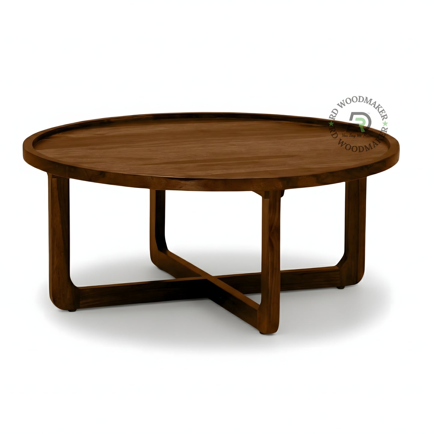 OVAL TRAY TOP WOODEN COFFEE TABLE