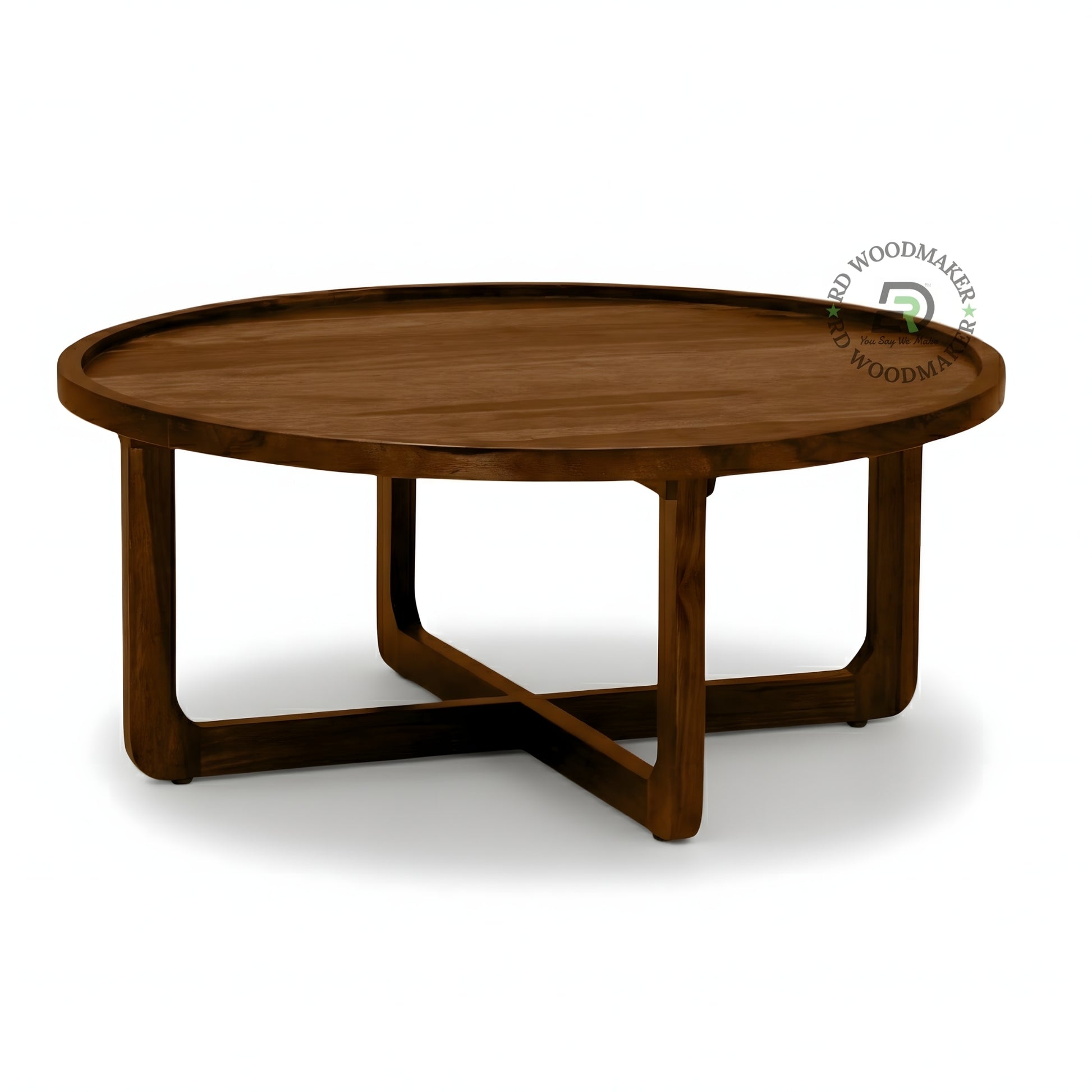 OVAL TRAY TOP WOODEN COFFEE TABLE