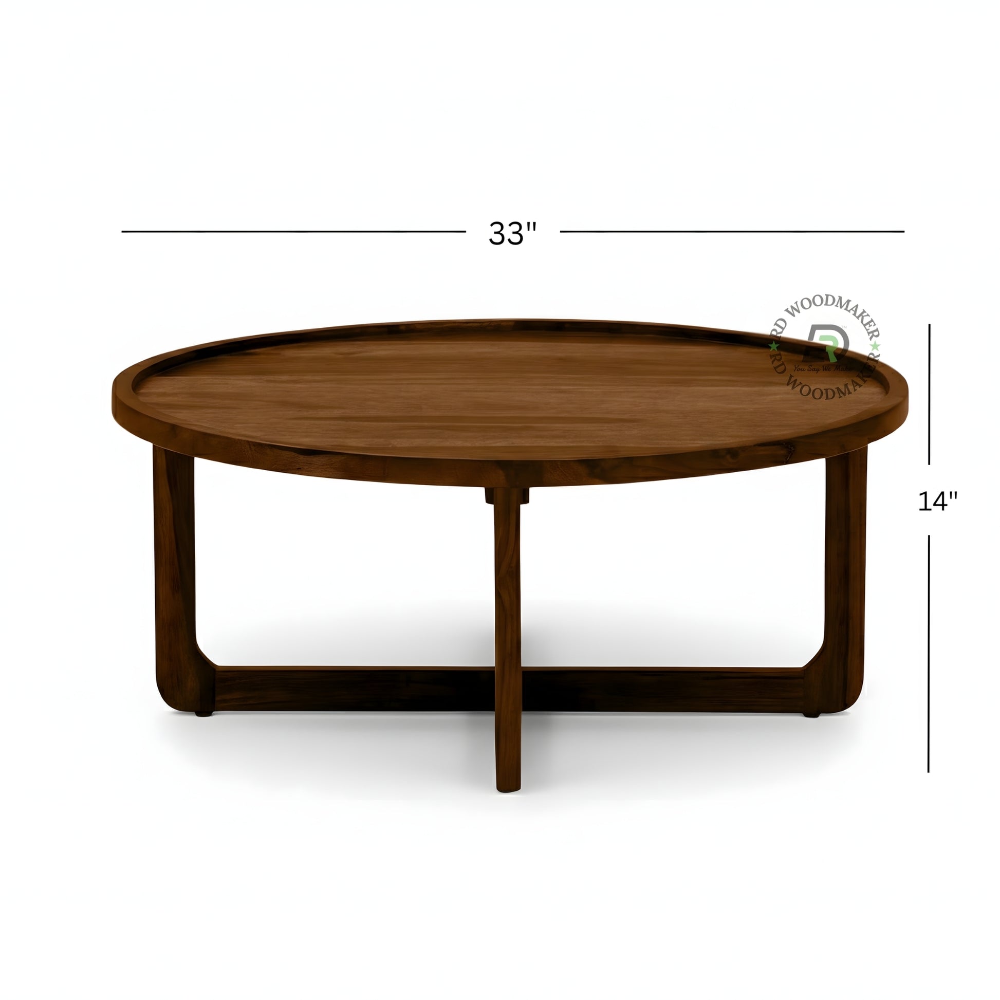 OVAL TRAY TOP WOODEN COFFEE TABLE