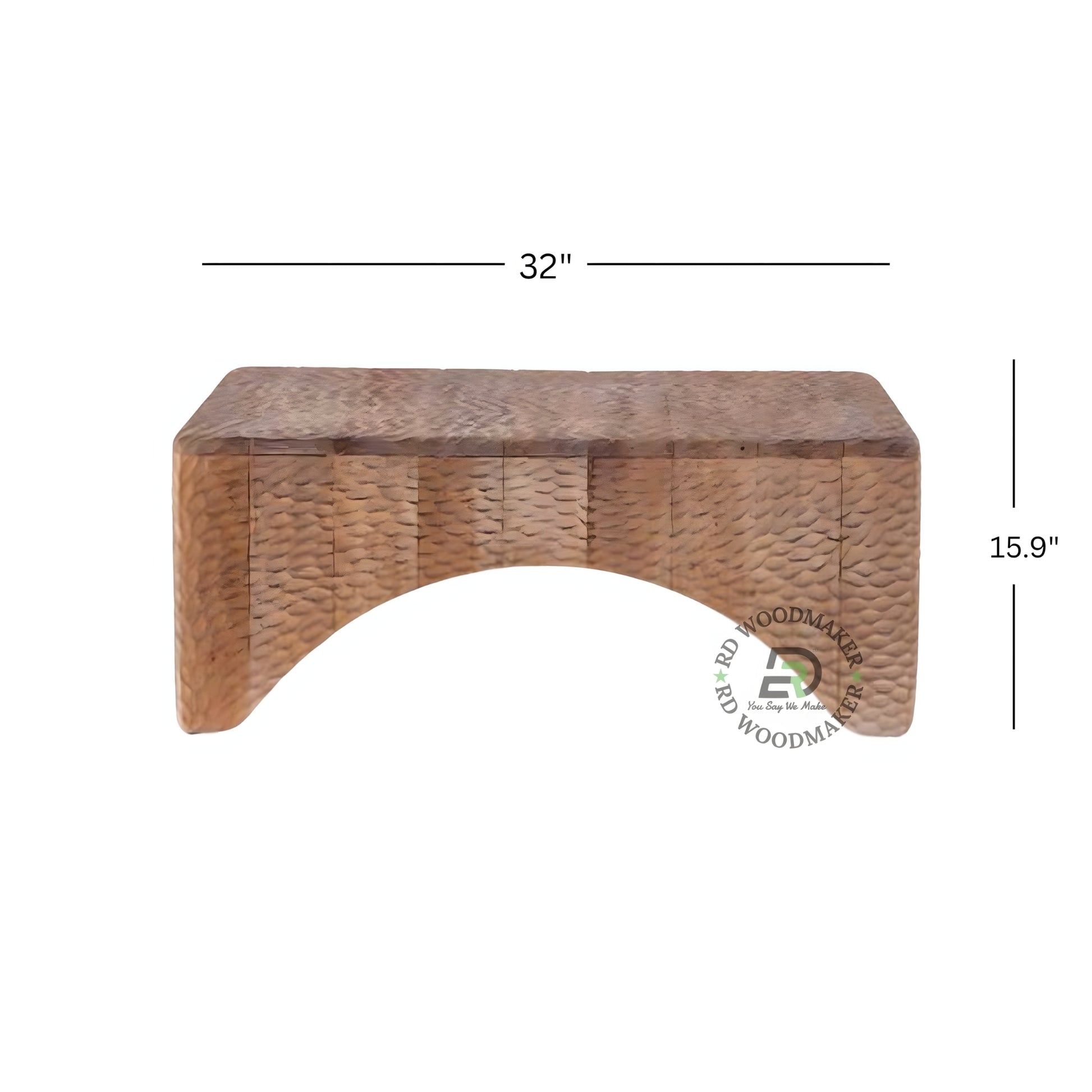 HANDCRAFTED TEXTURED WOODEN COFFEE TABLE