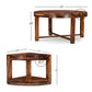 ROUND SOLID WOOD COFFEE TABLE WITH OPEN STORAGE