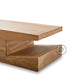 MODERN LOW PROFILE WOODEN COFFEE TABLE WITH OPEN BASE