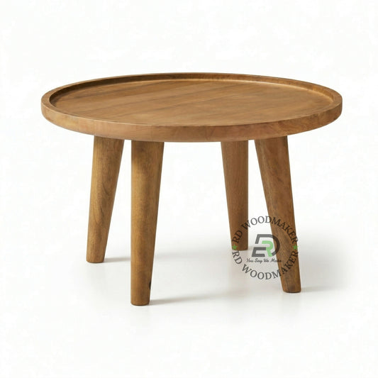 NORDIC WOODEN ROUND COFFEE CENTER TABLE