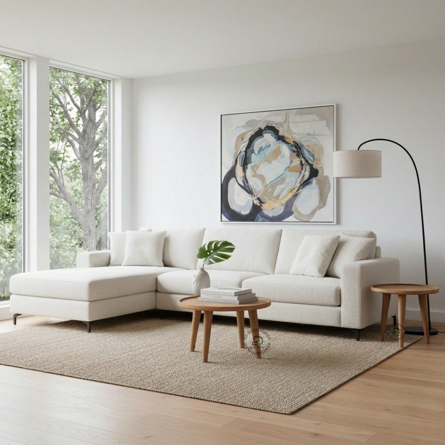 NORDIC WOODEN ROUND COFFEE CENTER TABLE