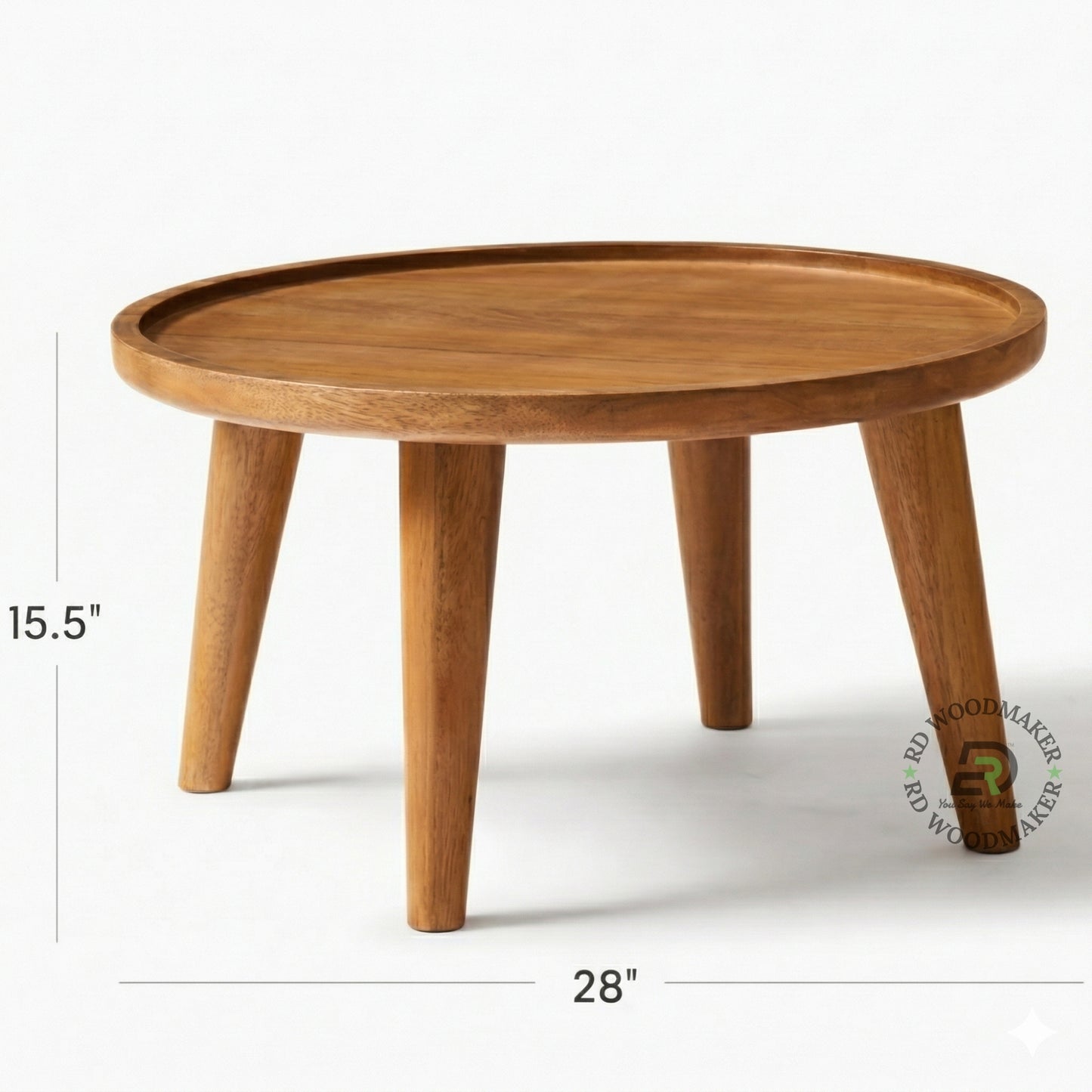 NORDIC WOODEN ROUND COFFEE CENTER TABLE