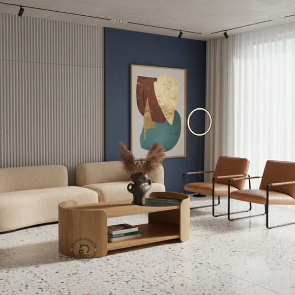 AURORA CURVE MARBLE TOP COFFEE TABLE