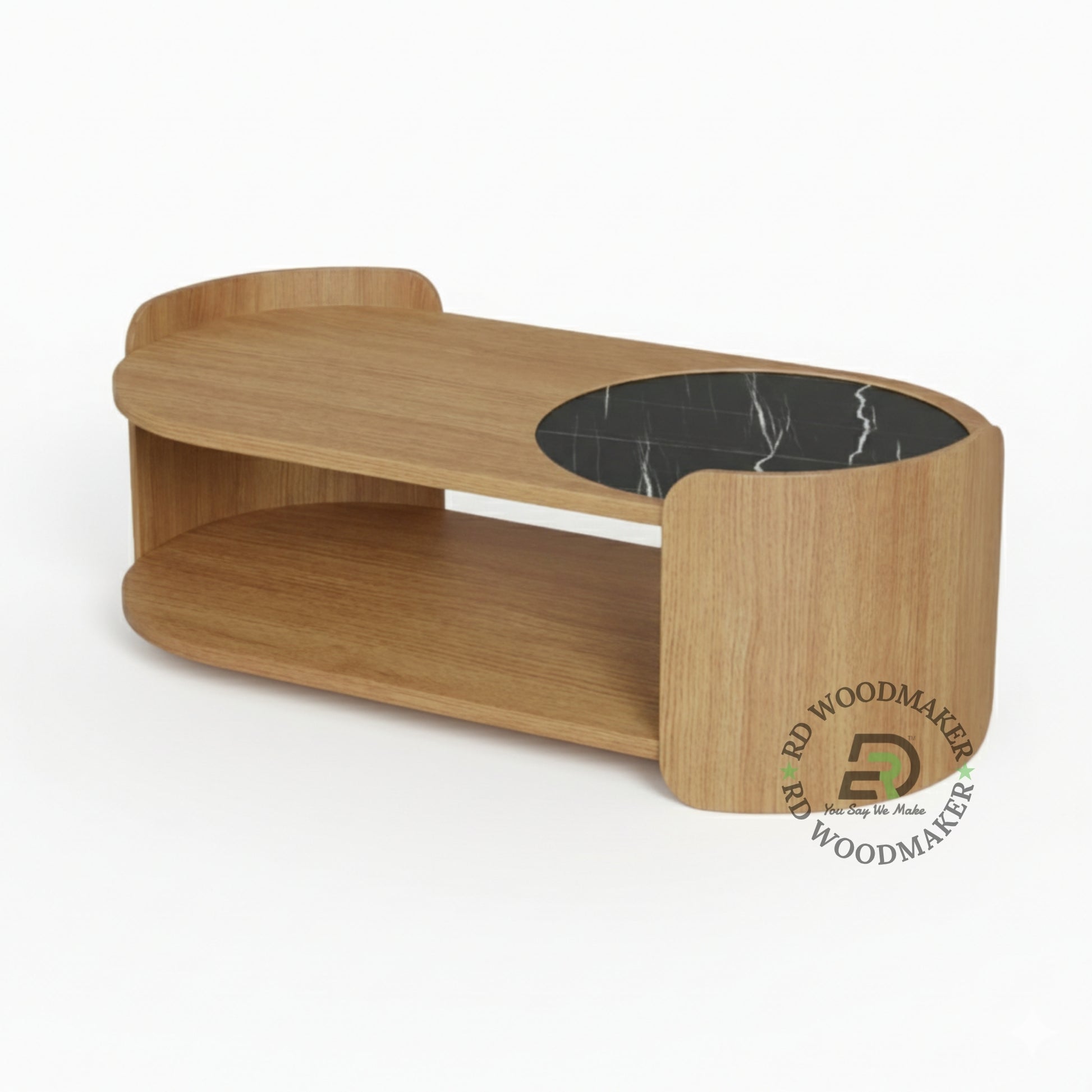 AURORA CURVE MARBLE TOP COFFEE TABLE