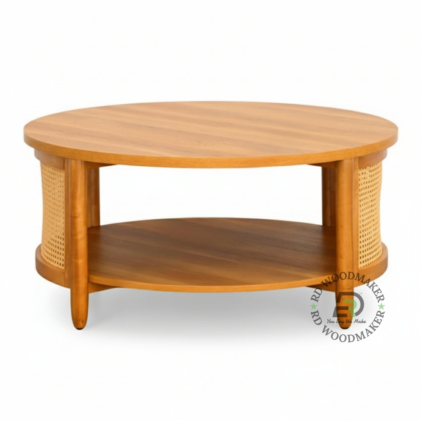 BOHEMIAN STYLE ROUND WOODEN COFFEE TABLE