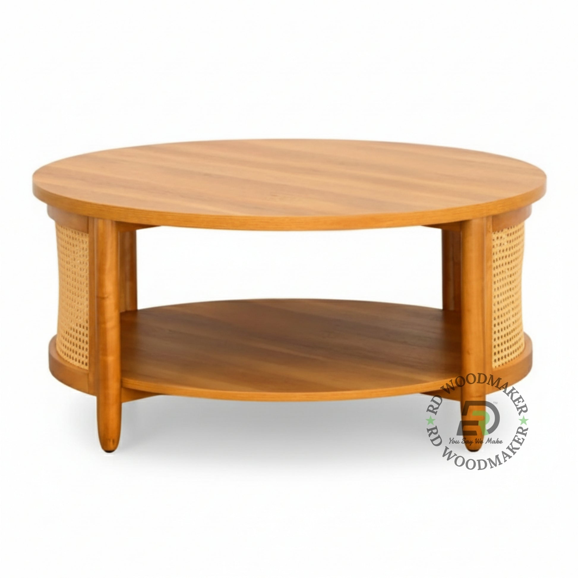 BOHEMIAN STYLE ROUND WOODEN COFFEE TABLE