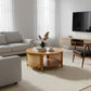 BOHEMIAN STYLE ROUND WOODEN COFFEE TABLE